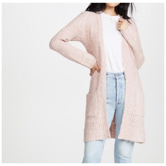 BB Dakota Sweaters - NEW BB Dakota Pink Belted Long Cardigan Sweater